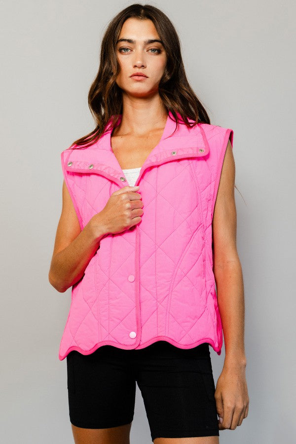 Hot Pink Quilted Vest