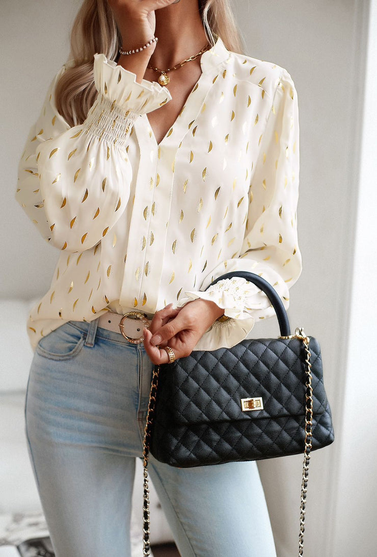 Ivory and Gold Blouse
