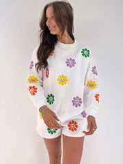 Smiley Embroidered Sweatshirt