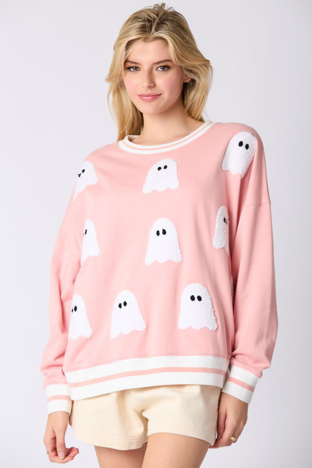 Boo Embroidered Crewneck