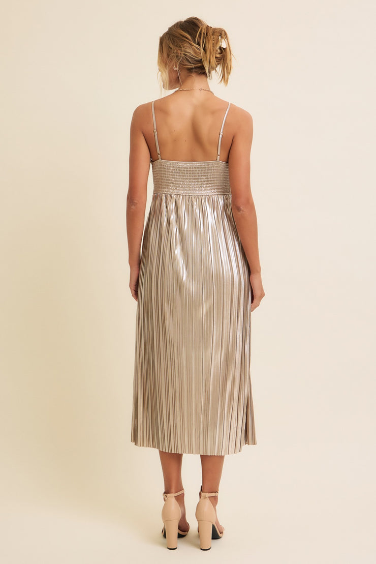 Ansley Metallic Midi Dress