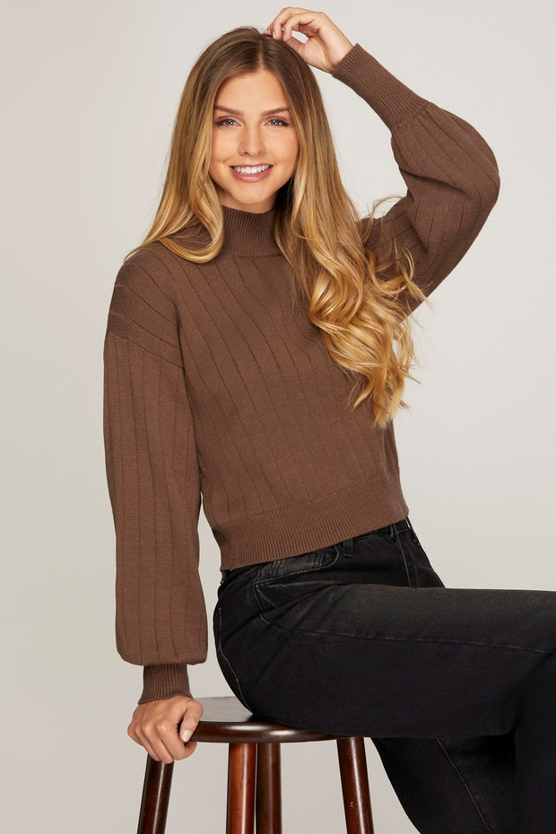 Judy Mock Neck Sweater Top