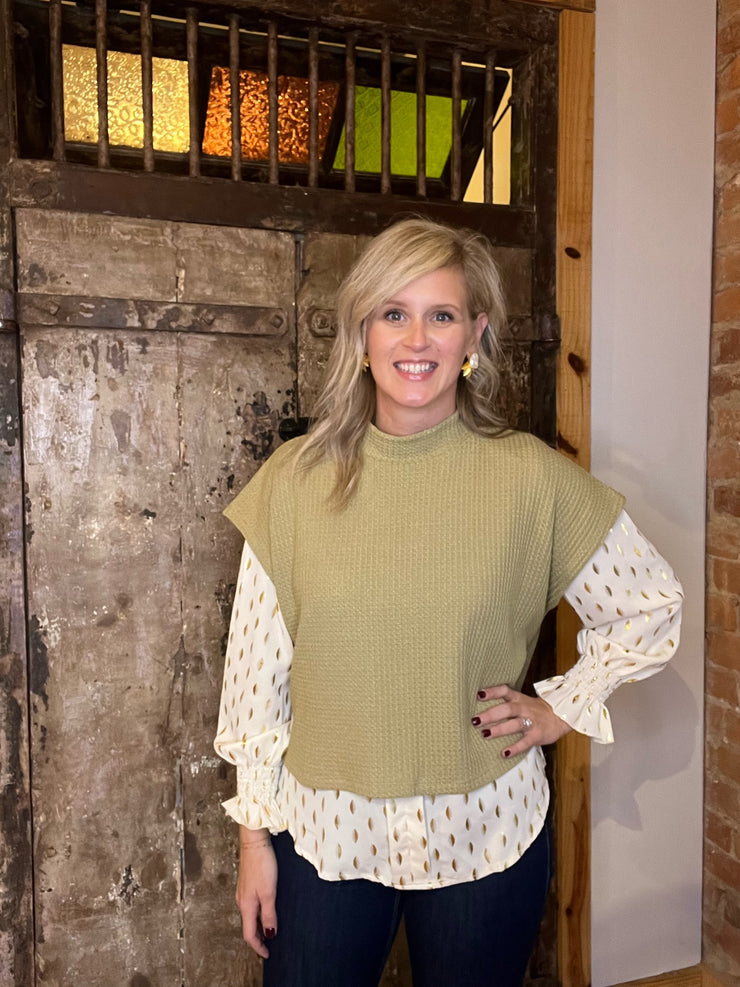 Ivory and Gold Blouse