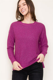 Violet Ribbed Sweater