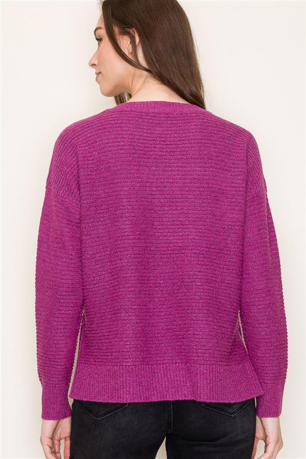 Violet Ribbed Sweater