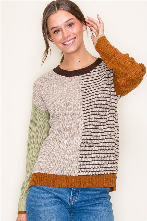 Maya Striped Colorblock Sweater