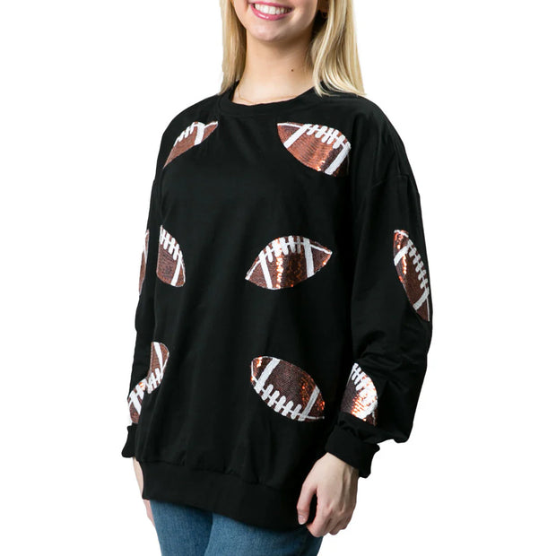 Sequin Football Sweatshirt