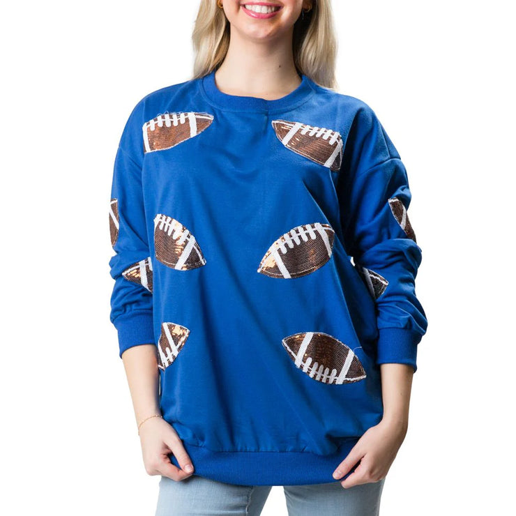 Sequin Football Sweatshirt