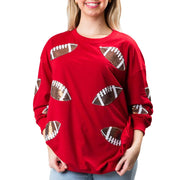 Sequin Football Sweatshirt