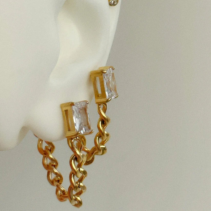 Diamond Chain Earrings