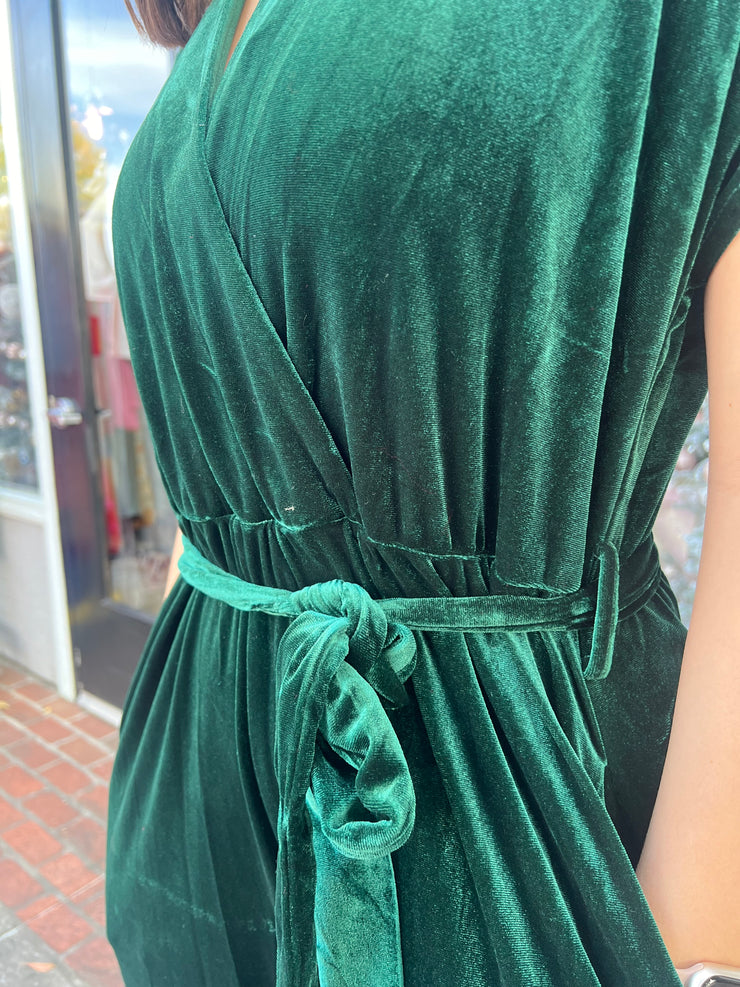 Evergreen Velvet Romper