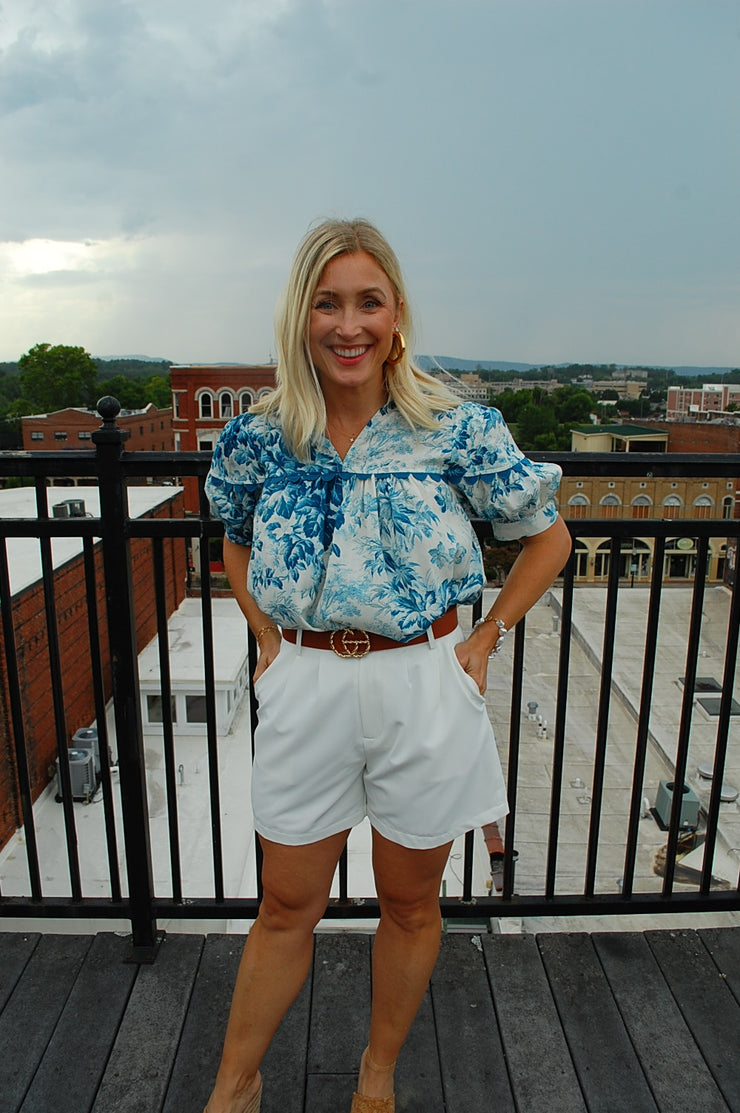 White High Waisted Shorts