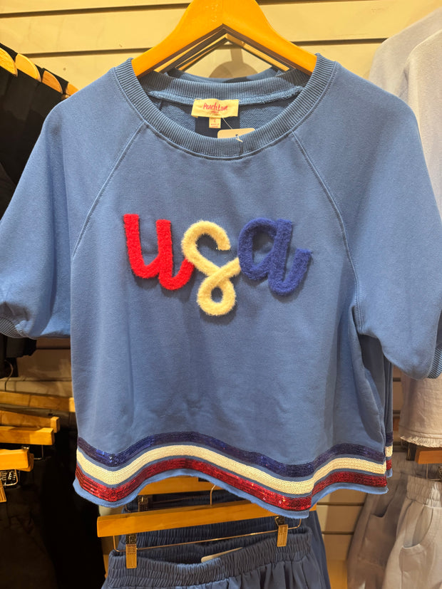 USA Top with Sequins