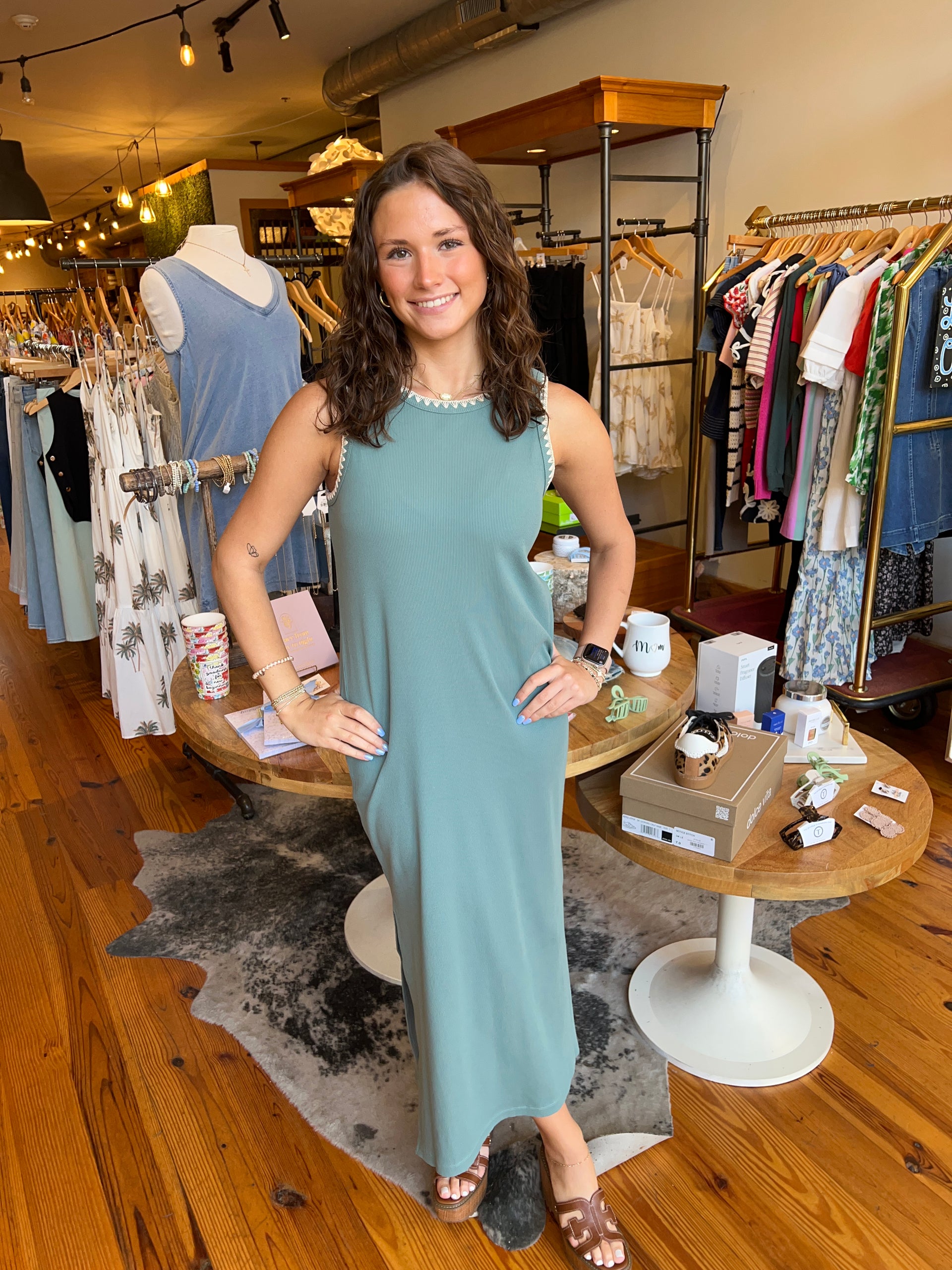 Delamer Whipstitch Rib Midi Dress – Whistle Britches