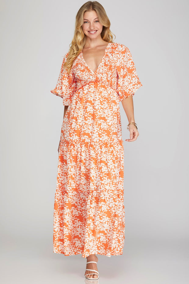 The Tangerine Floral Dress