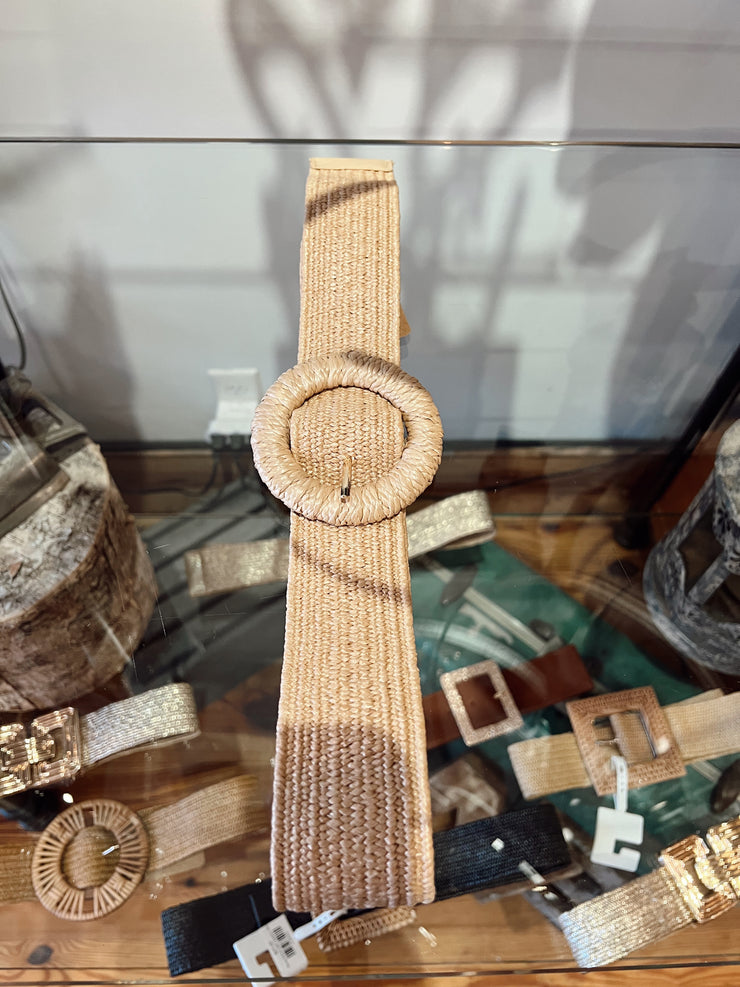 Round Buckle Woven Belt