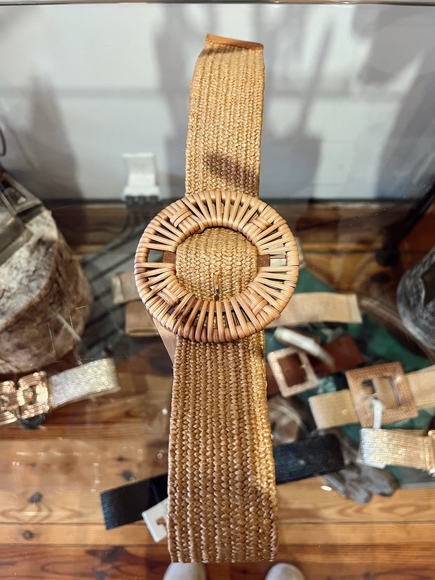 Large Buckle Woven Belt