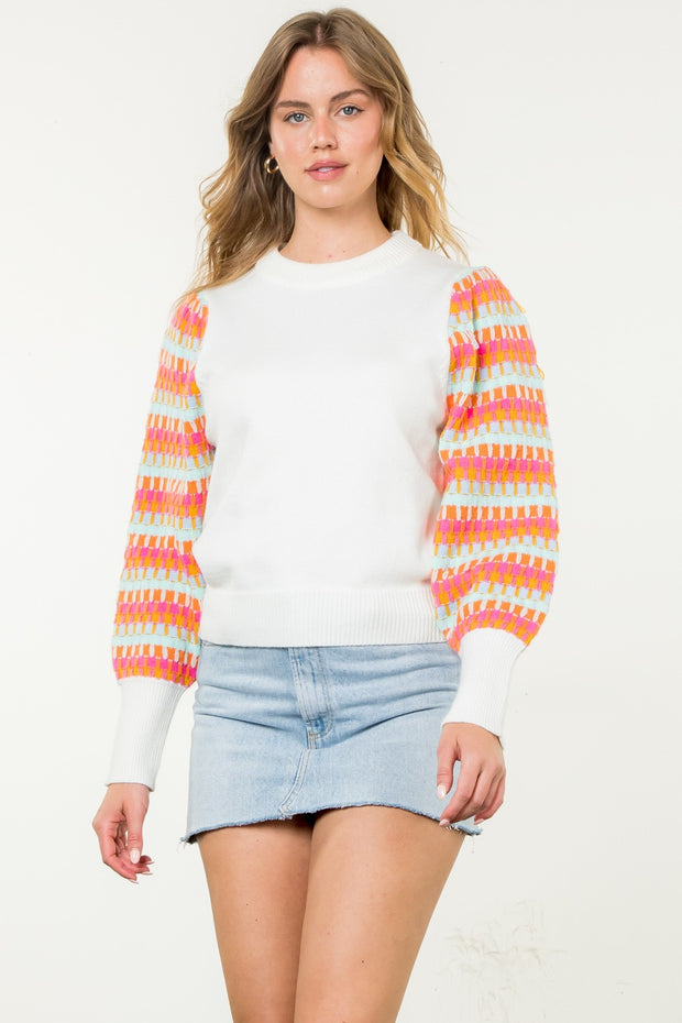 Knitted Bishop sleeve sweater