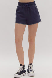 Navy Stitch Shorts