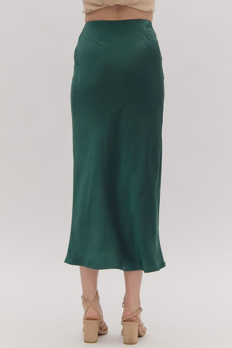 Satin High Waisted Maxi Skirt