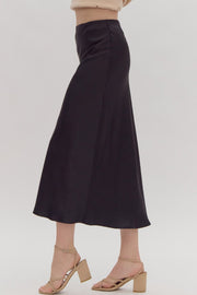 Satin High Waisted Maxi Skirt