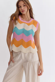 Color Wave Knit Top
