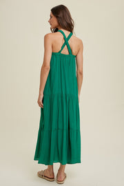 Green Halter Neck Maxi Dress