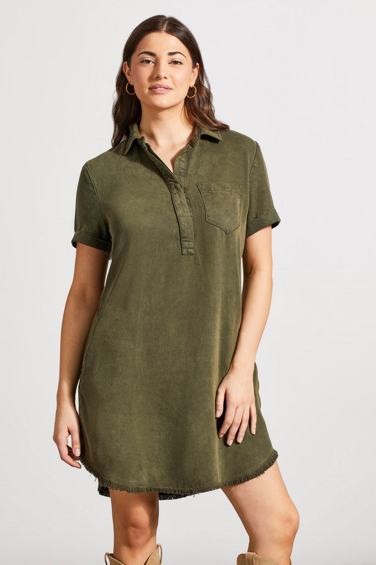 Raven Olive Shirt Dress